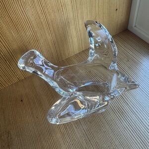 Princess House Bird in Flight Clear Glass Candle Holder or candy dish